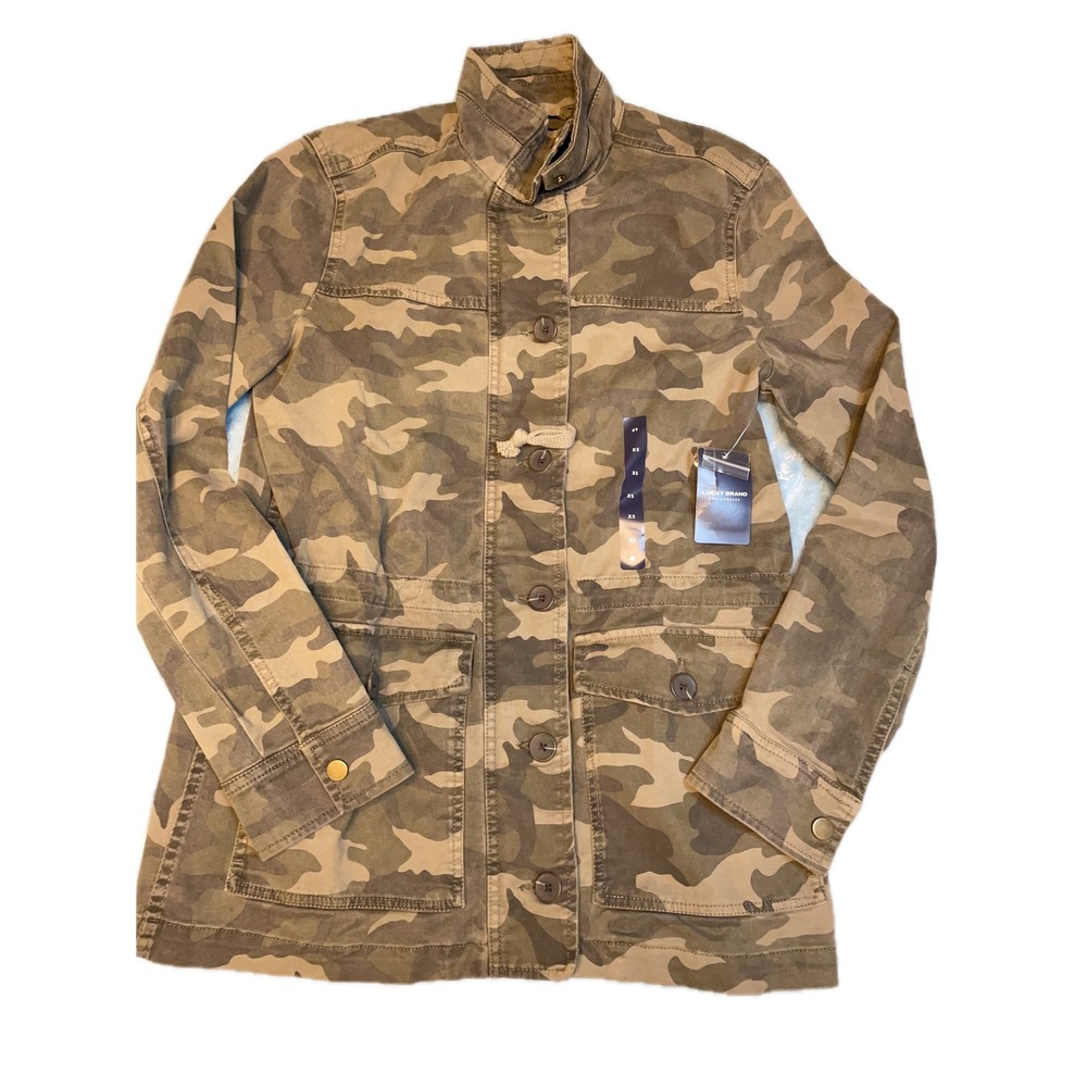 Lucky Brand Camo Utility Jacket Military Style Jacket Women's‎ XS